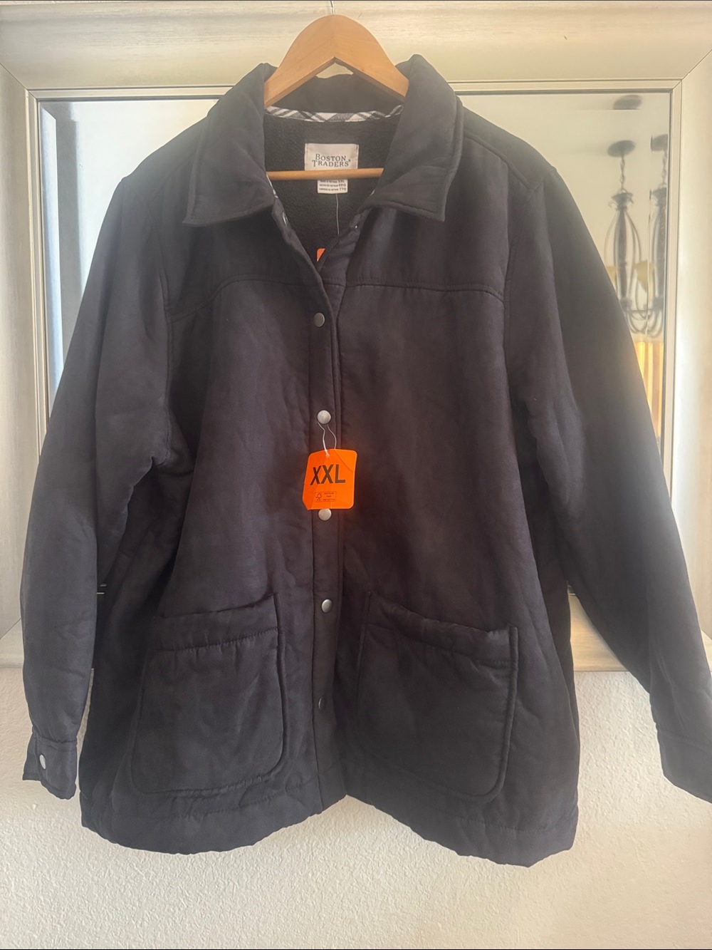 Black Casual Button-Front Coat